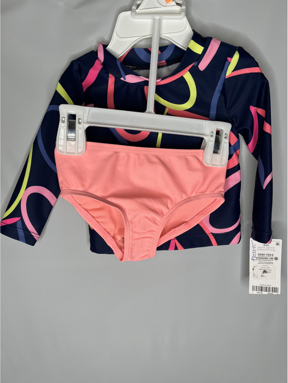 NWT Carter's Baby Girl Navy/Pink Two Piece Swimsuit Size 6M